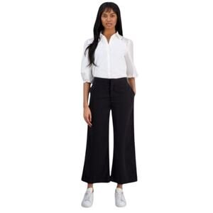 HUGO BOSS Orange Women's High-Rise Wide-Leg Pants in Black